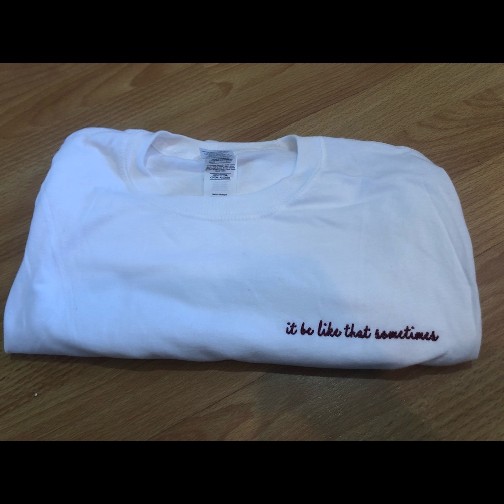 Silk & Ivy White embroidered tee It Be Like That